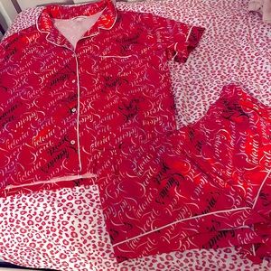 Victoria’s Secret Silky Red Pajama Set | Size XL